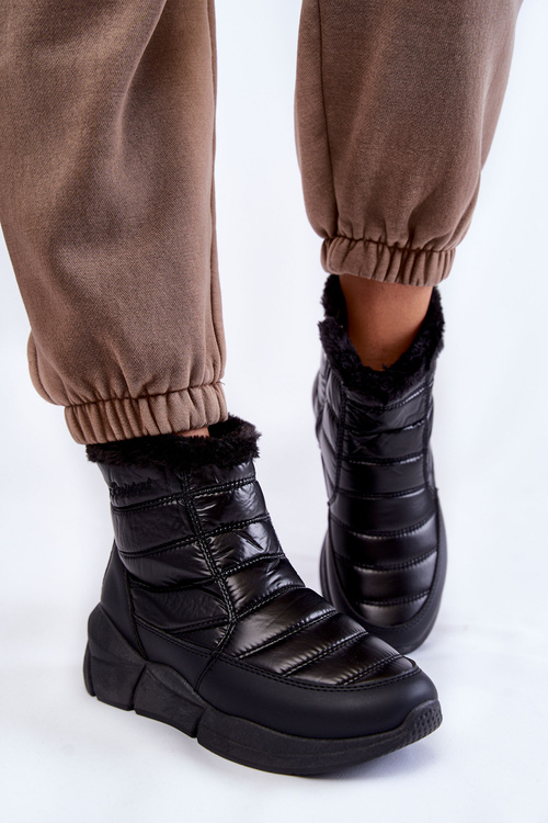 Dámske snehové topánky na zipsovej čiernej senii