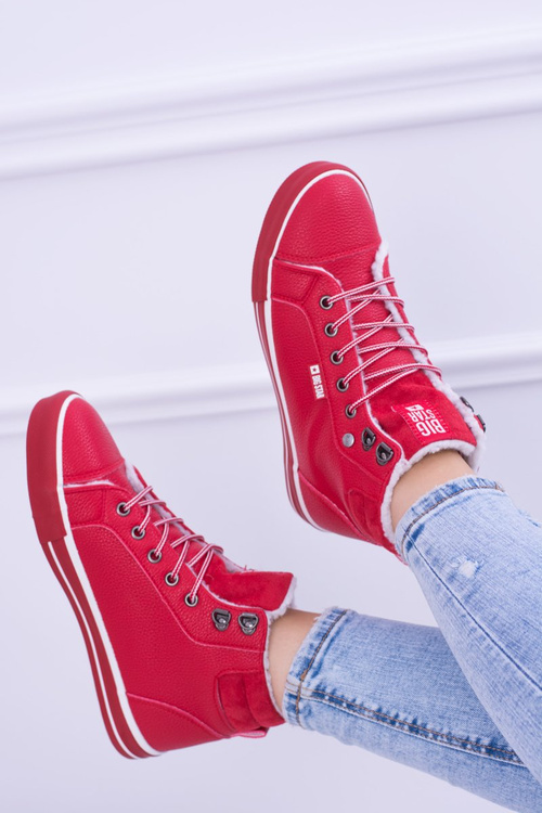 Big Star Izolované červené dámské tenisky BB274003