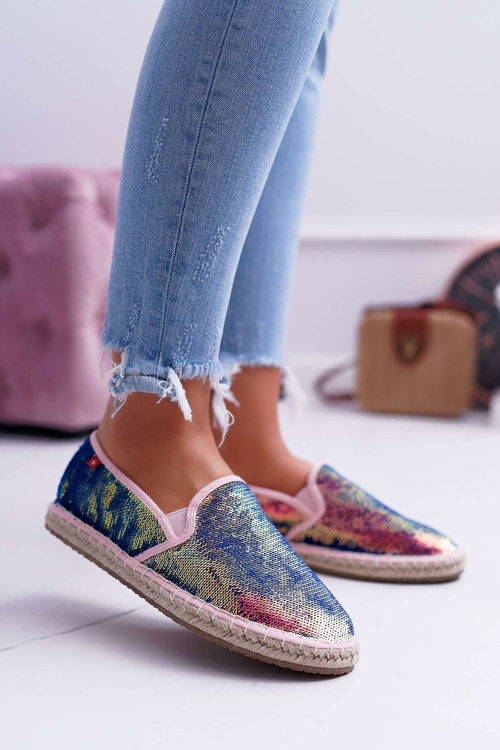 Dámské Espadrilky Big Star With s Flitry Tmavě Modré DD274A164
