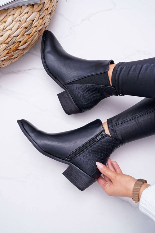 Dámské Kotníkové Boty Se Zipem černé Derme