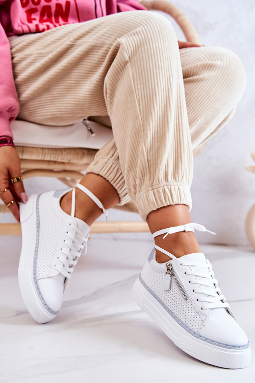 Športové topánky na bielej a modrej platforme Louisa