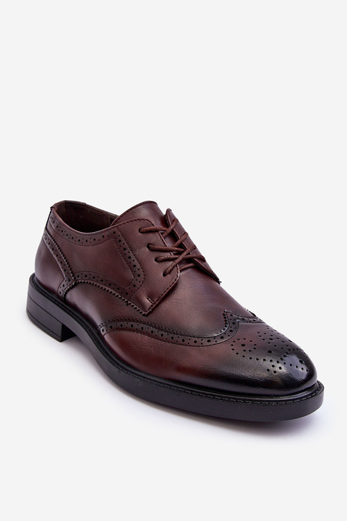 Pánské elegantní kožené boty Hnědé Gustavo