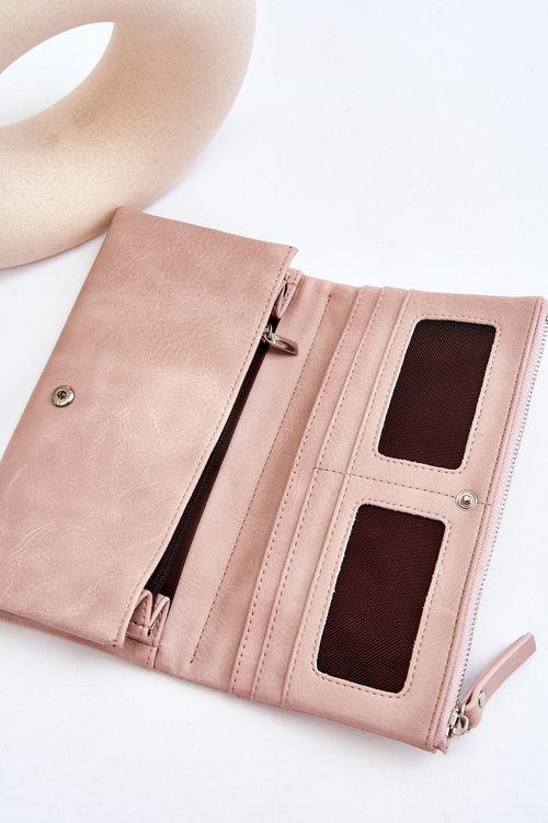 Dámská velká prostorná peněženka Růžový Evina