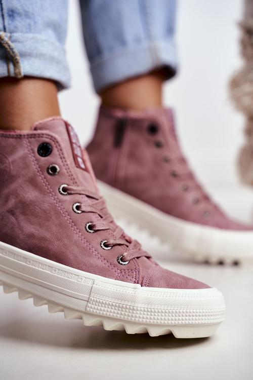 Dámské Tenisky Big Star Vysoké Zateplené Růžové GG274109