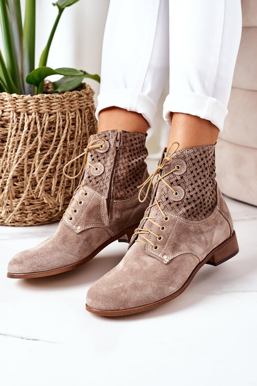 Semišové topánky s otvoreným vzorom cappuccino josie