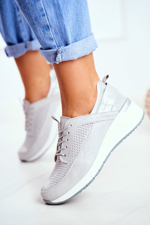 Dámske športové topánky strieborné ma milujú