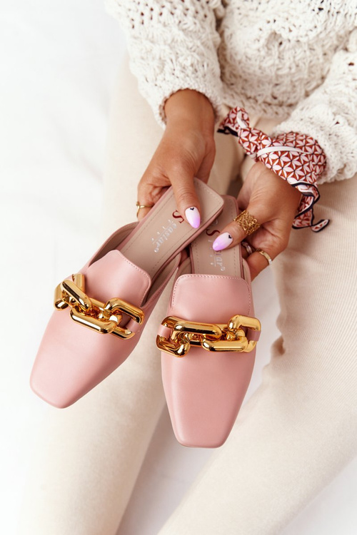 Dámské Nazouváky S řetízkem Růžové Call On Me