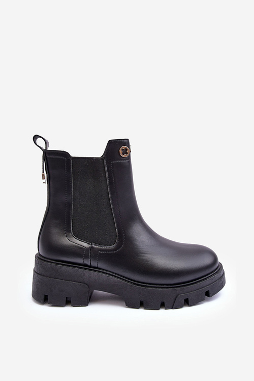 Dámské kožené boty se zdobením černé Lobb