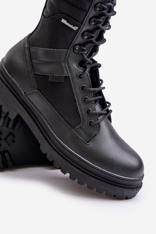 Kožené Čižmy Pánske Zateplené Big Star OO174164 Čierne