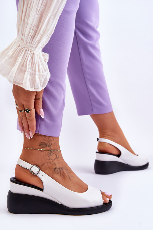 Dámske klinové sandále Sergio Leone SK853 White