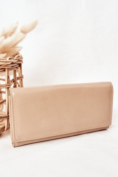 Velká Dámská Peněženka S Magnetem Béžová