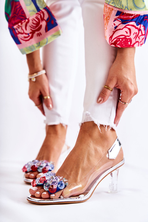 Elegantní lodičky S Ornamentem stříbrný Amalia