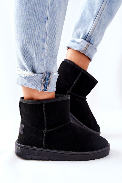 Dámske kožené snehové topánky Veľká hviezda II274440 Čierna