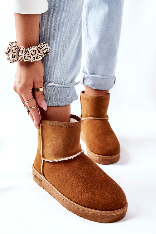 Dámské Kožené Sněhule Big Star II274441 Camel