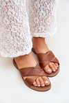 Kožené Dámske Šľapky Lewski Shoes 3682 Camel
