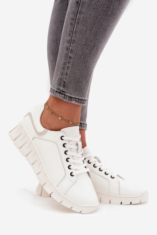 Kožené dámske poltopánky Vinceza 41493 Biele