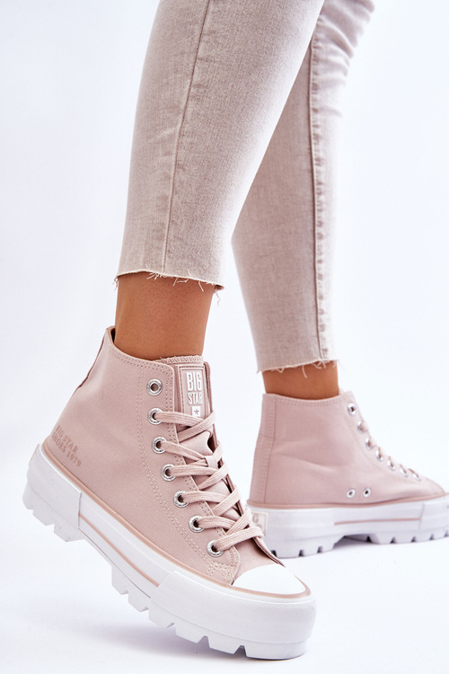 Tenisky s vysokým materiálom na nahej platforme Big Star LL274157