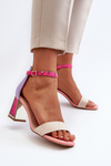 Ružové sandále zo semišu na podpätku Pholia
