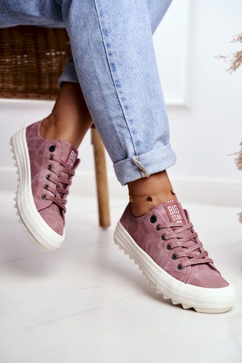 Dámske tenisky s veľkou hviezdou Pink GG274111