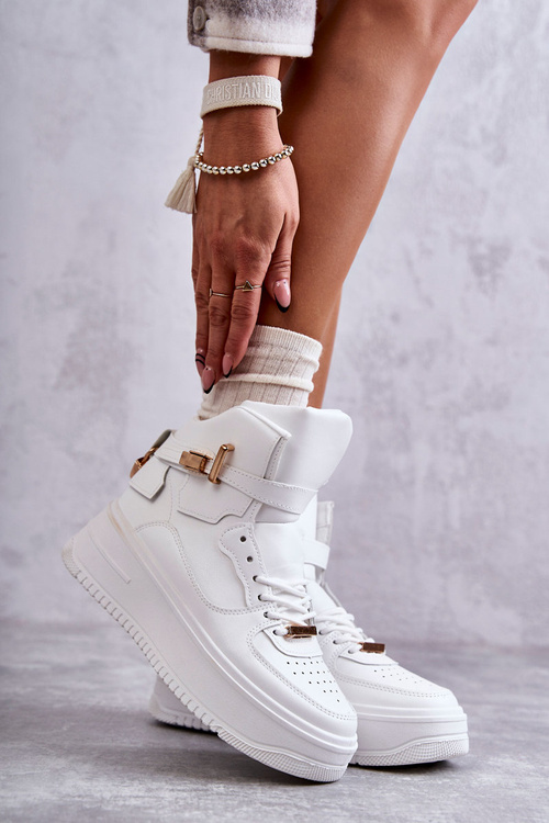 Dámské teplé vysoké sportovní boty bílé Lexa