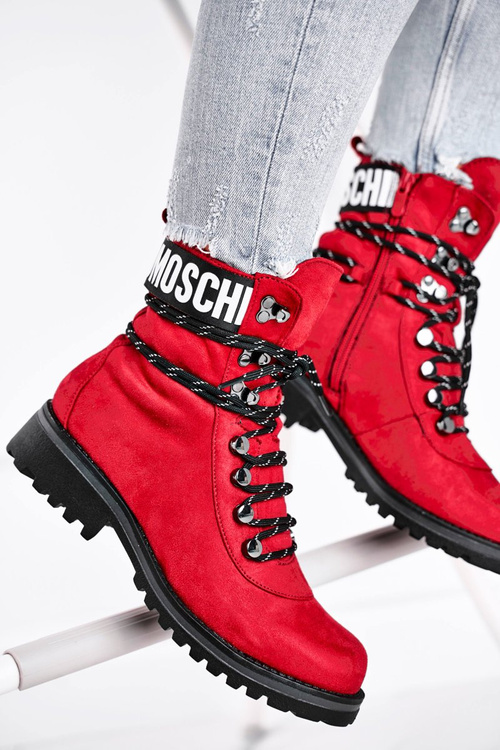 Dámské Kotníkové Boty Červené Popsi