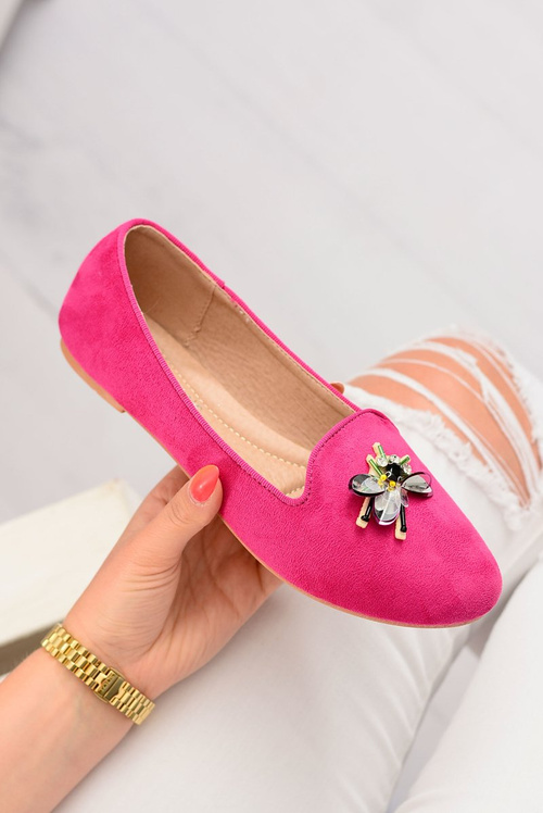 Ženské semišové lordy Fuksja ballerinas