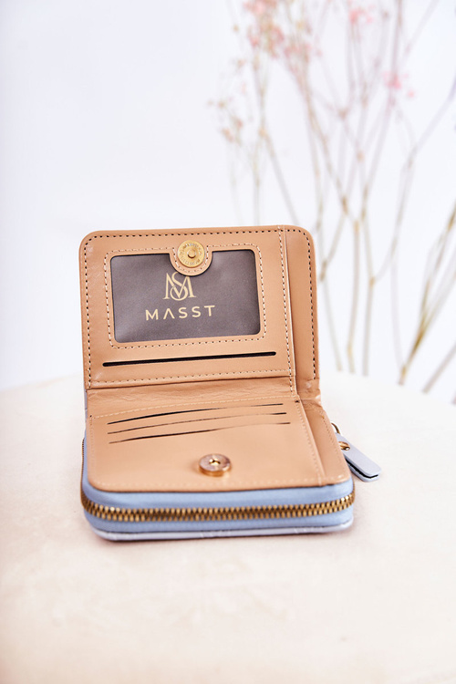 Dámska malá peňaženka s dekoráciou svetlo modrý sanchos