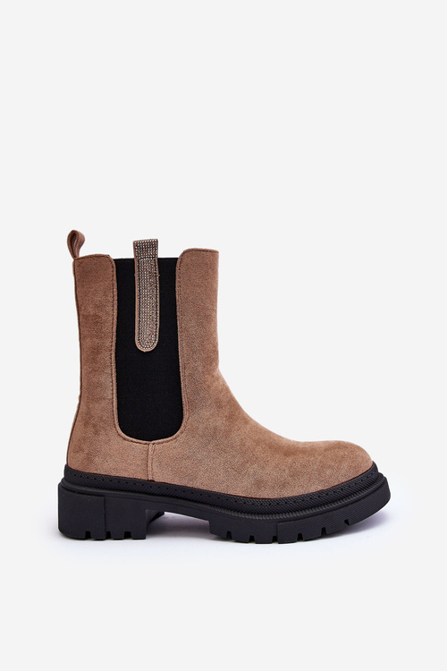 Chelsea Boots Dámska semišová béžová Alexetta