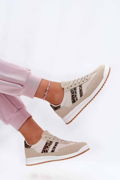 Dámske Tenisky Z Eko Semiša Leopardie Béžové Marinils