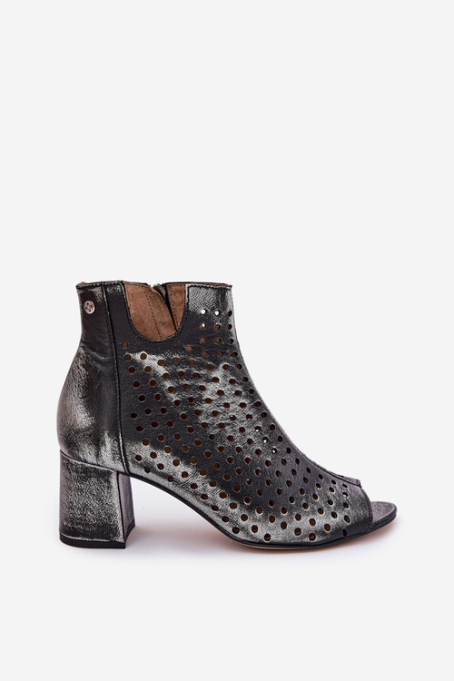 Kožené Krajky Botky Maciejka 05420-01 Černé