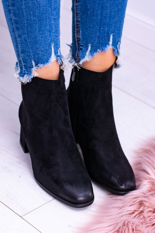 Dámske čierne topánky na semišovom ferimate Post