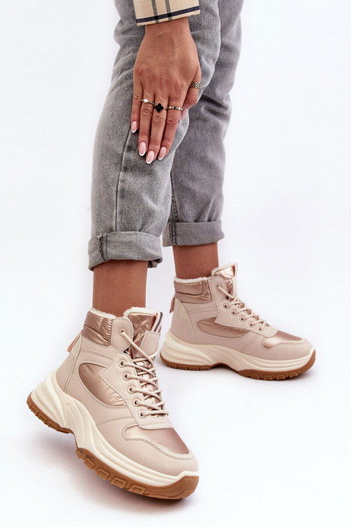 Izolované športové topánky pre ženy čipky -up béžová dejana