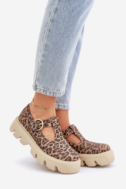 Semišové Poltopánky S Prackou V Leopardom Zazoo 20183 Hnedé