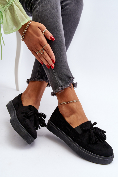 Dámské espadrilky s frčkami černé Elorvia