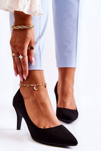 Klasické semišové čierne kolíky Hyra