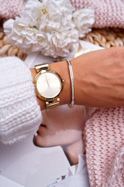 Dámský Náramek z nerezové oceli se Zirkony zlatý Debi