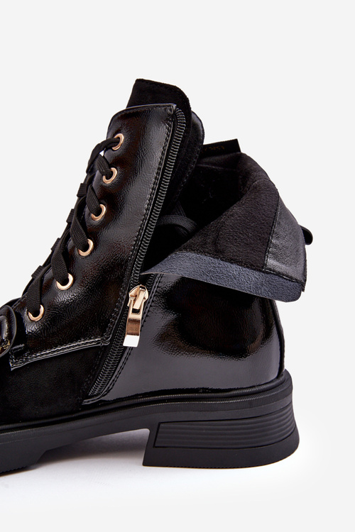 Módne dámske topánky pre posúvač s dekoráciami D&A MR870-76 čierna