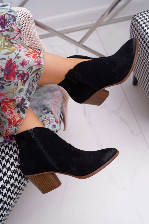 Dámske čierne kožené topánky Chavai