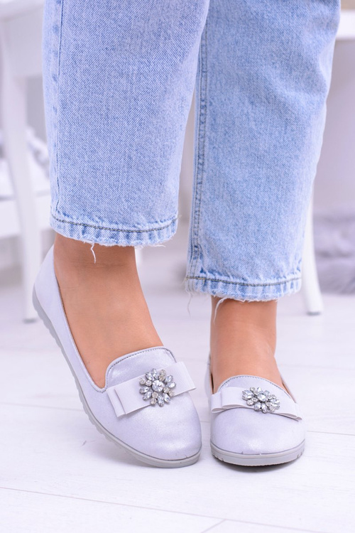 Strieborné dámske balerínske lordy kamienky Rumia