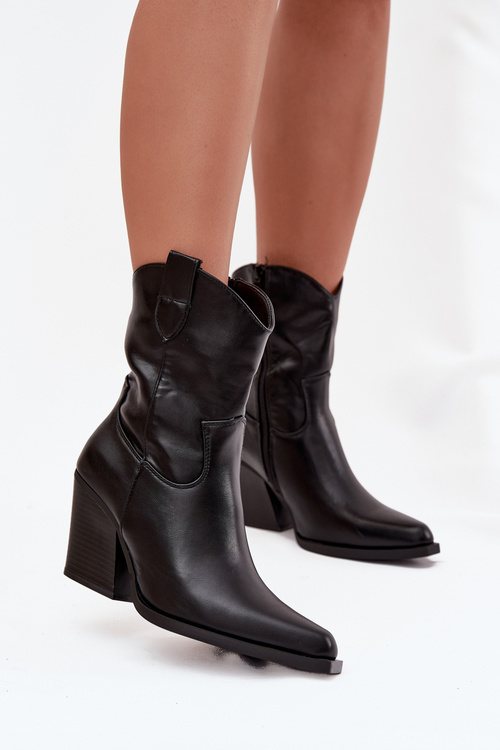 Dámské Kožené Kovářky Na Podpatku Černé Sorelia