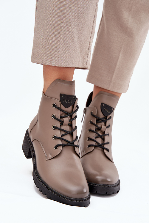 Zateplené dámské kotníkové boty na klínu Vinceza 58609 šedé