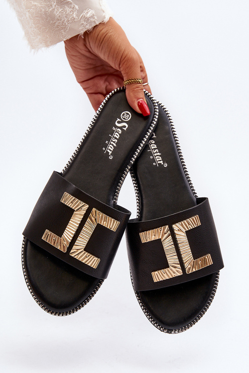 Dámské sandály s ozdobou Černé Ollavia