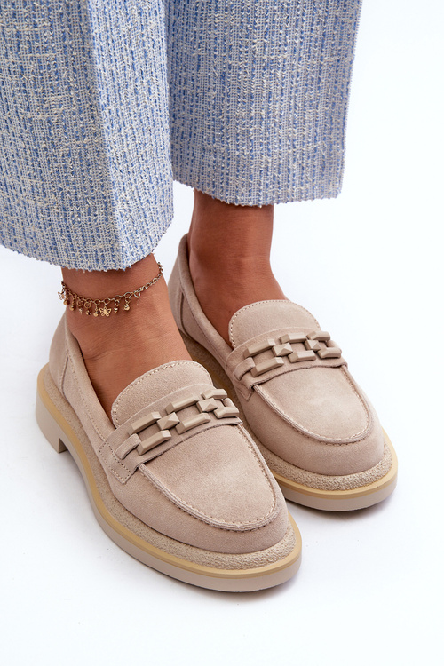 Ženské semišové Moccasins S.Barski HX52-222 BEIGE