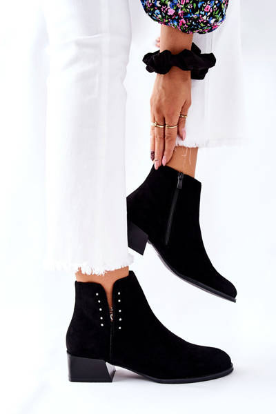 Semišové topánky izolované Sergio leone bt217 čierna