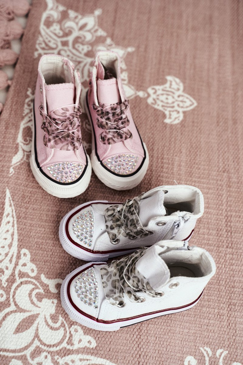 Dětské Tenisky Se Zirkony Bílé Smile