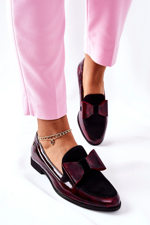 Dámska Maciejka lakovaná matiejka mokraní mramorovaná Burgundsko 04099-33