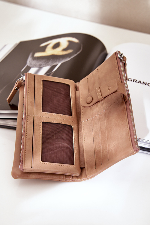 Dámska Peňaženka Z Eko Kože Tmavo Béžová Irinda