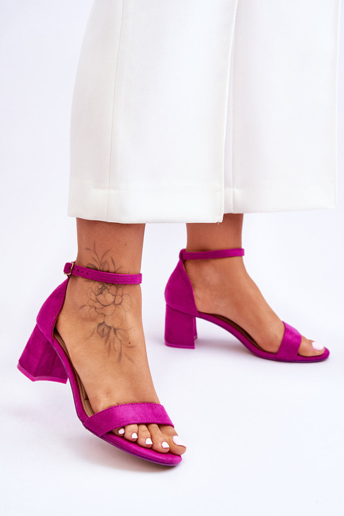Semišové sandále s nízkym ukotveným fialovým quincy
