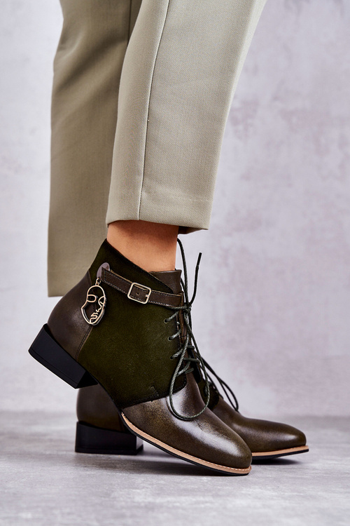 Dámské kožené kozačky Maciejka 5743A-09 Zelene