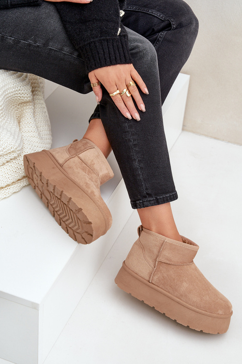 Dámské Sněhule Na Platformě Tmavě Béžové Ninala